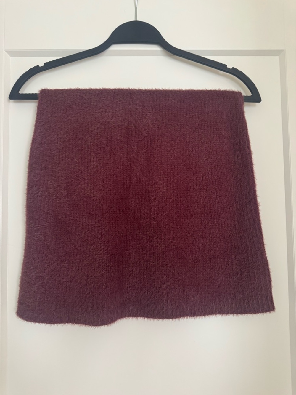 Sadie & Sage Burgundy Fuzzy Mini Skirt
